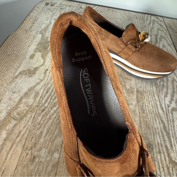 Softwaves Gada Loafer in Chocolate Brown Striped Platform Women’s Size 41 - Picture 5 of 12